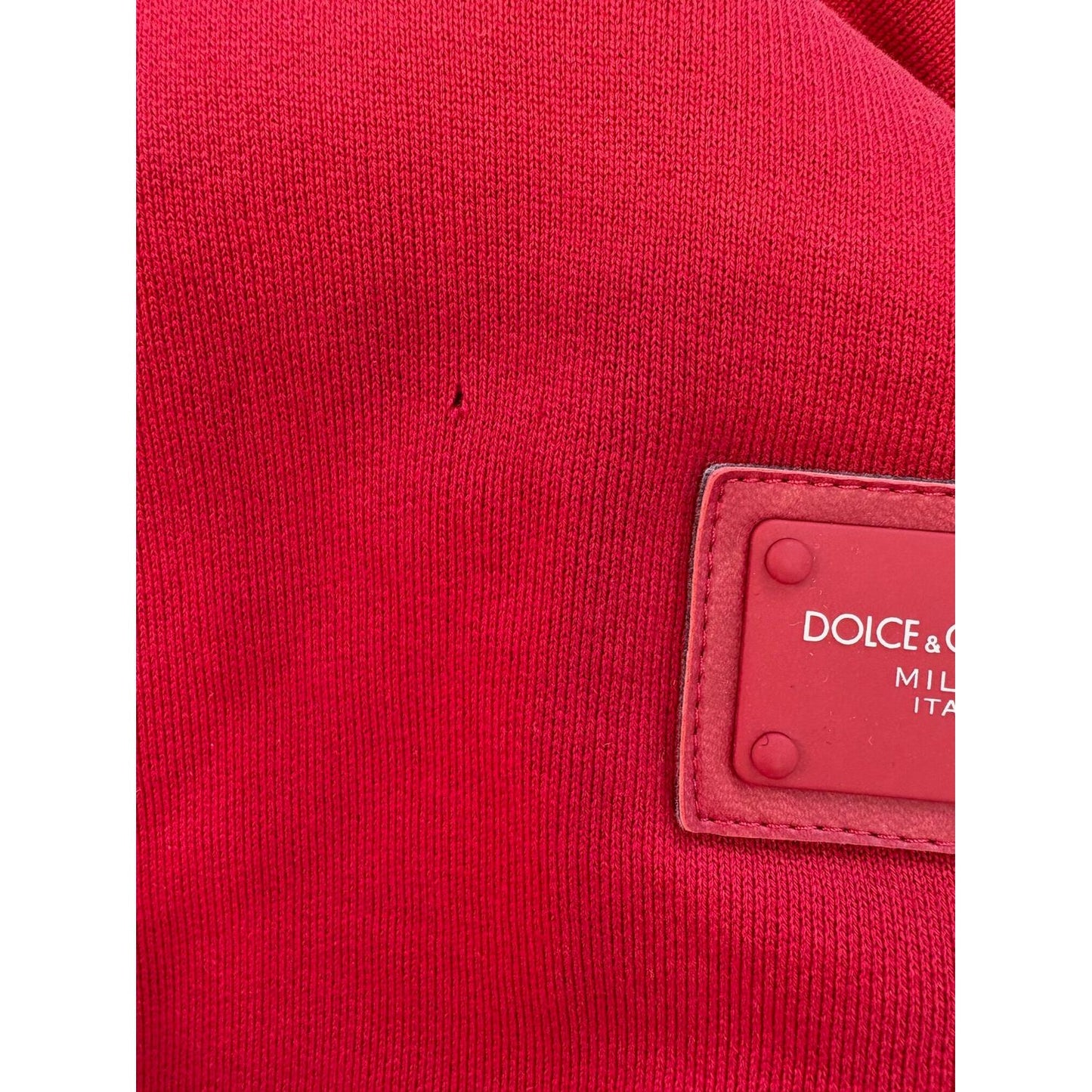 Dolce & Gabbana Red Cotton Logo Hooded Sweatshirt Sweater TSH878544-48
