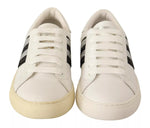 Marc Jacobs White Leather Crystal Embellished Sneakers Shoes LA9355-36