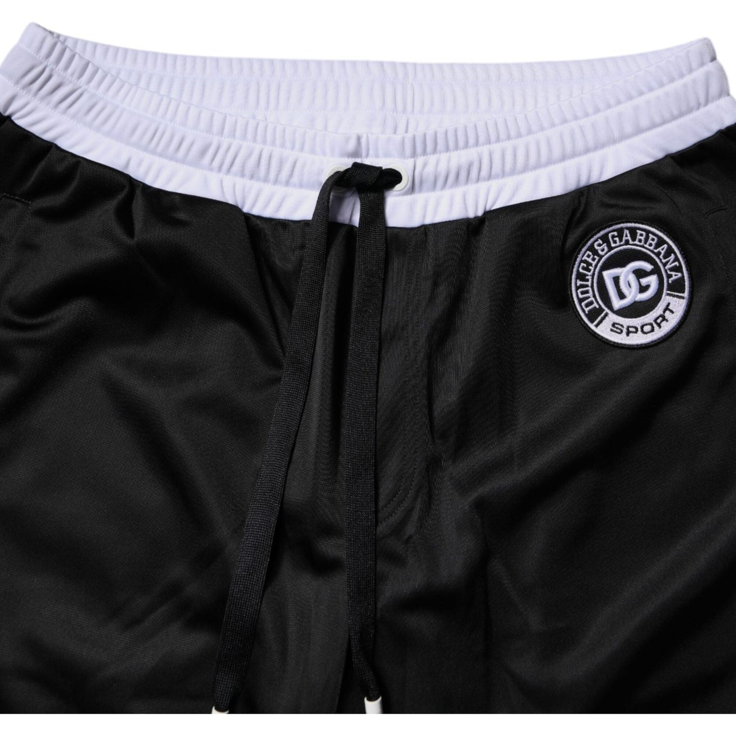 Dolce & Gabbana Black White Men Bermuda Sweatshorts Shorts PAN75728-44