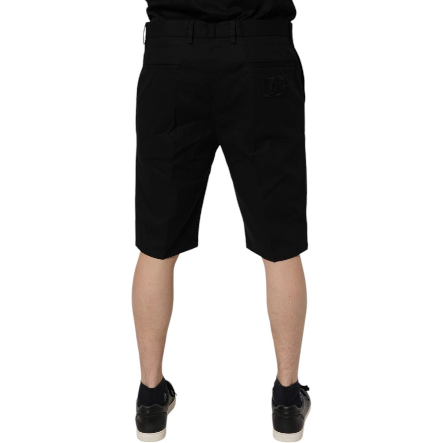 Dolce & Gabbana Black Cotton Stretch Mid Waist Bermuda Shorts PAN75738-44