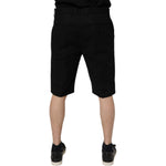Dolce & Gabbana Black Cotton Stretch Mid Waist Bermuda Shorts PAN75738-44