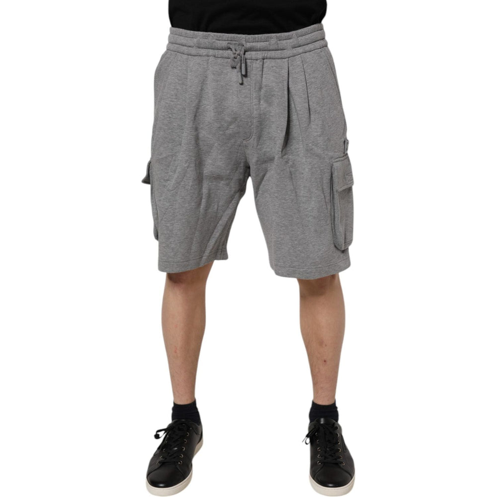 Dolce & Gabbana Gray Cotton Cargo Bermuda Sweatshorts Shorts PAN76050-48