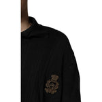 Dolce & Gabbana Black Heraldic Silk Buttoned Pullover Sweater 405693367669-48