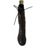 Gaelle Black Green High Combat Boots Lace Up Military Shoes LA9471-36