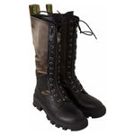 Gaelle Black Green High Combat Boots Lace Up Military Shoes LA9471-36