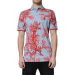 Dolce & Gabbana Light Blue Coral Cotton Polo Shirt T-shirt TSH70100-50