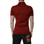Dolce & Gabbana Red Cotton DG Logo Collared Men Polo T-shirt TSH90013-44