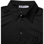 Dolce & Gabbana Black Polyester DG Logo Collared Polo T-shirt TSH90028-44