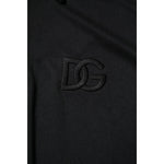 Dolce & Gabbana Black Polyester DG Logo Collared Polo T-shirt TSH90028-44