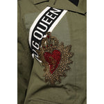 Dolce & Gabbana Military Green Queen Embellished Coat Jacket JKT41387-38