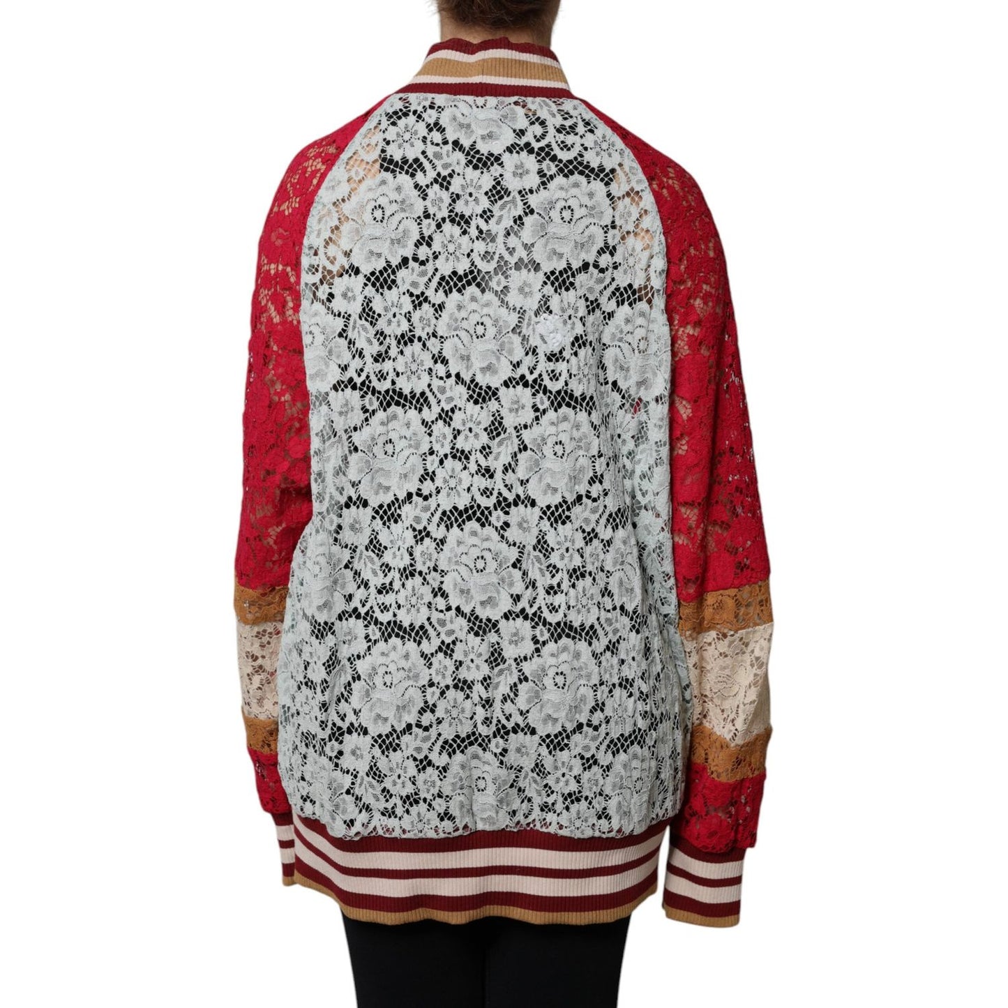 Dolce & Gabbana Multicolor Floral Lace Cardigan Sweater JKT41389-36