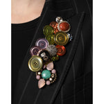 Dolce & Gabbana Multicolor Patchwork Embellished Coat Jacket JKT41390-36