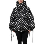 Dolce & Gabbana Black White Polka Dot Full Zip Puffer Jacket JKT41391-36