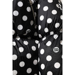 Dolce & Gabbana Black White Polka Dot Full Zip Puffer Jacket JKT41391-36