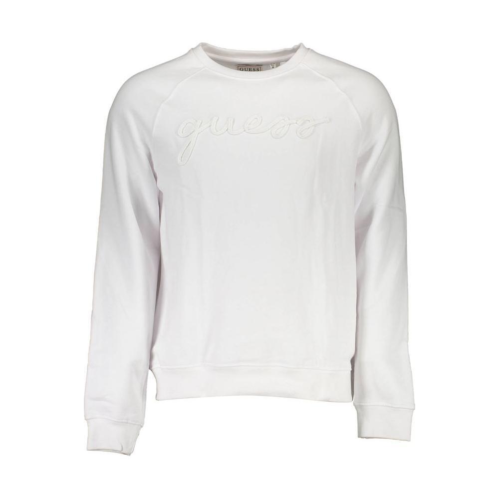 Guess Jeans White Cotton Unisex Sweatshirt GU-1012-XL