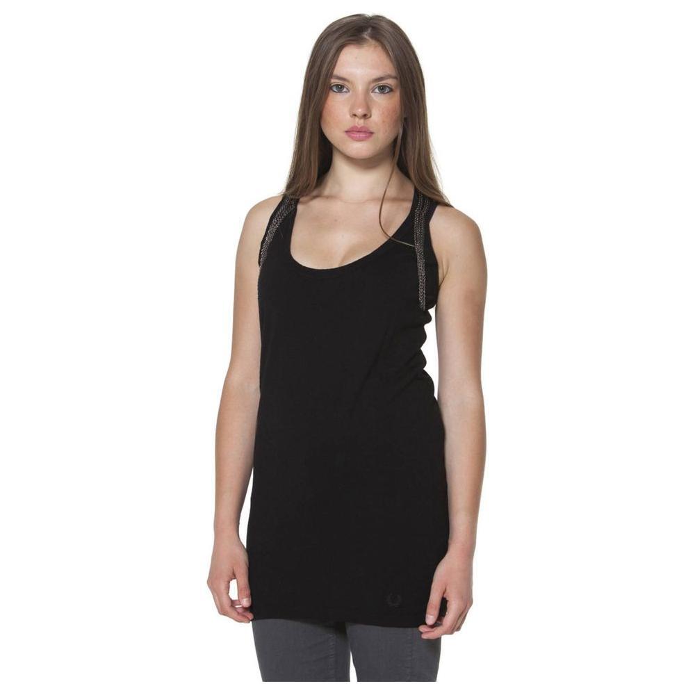 Fred Perry Black Polyester Unisex Tank FR-2866-S