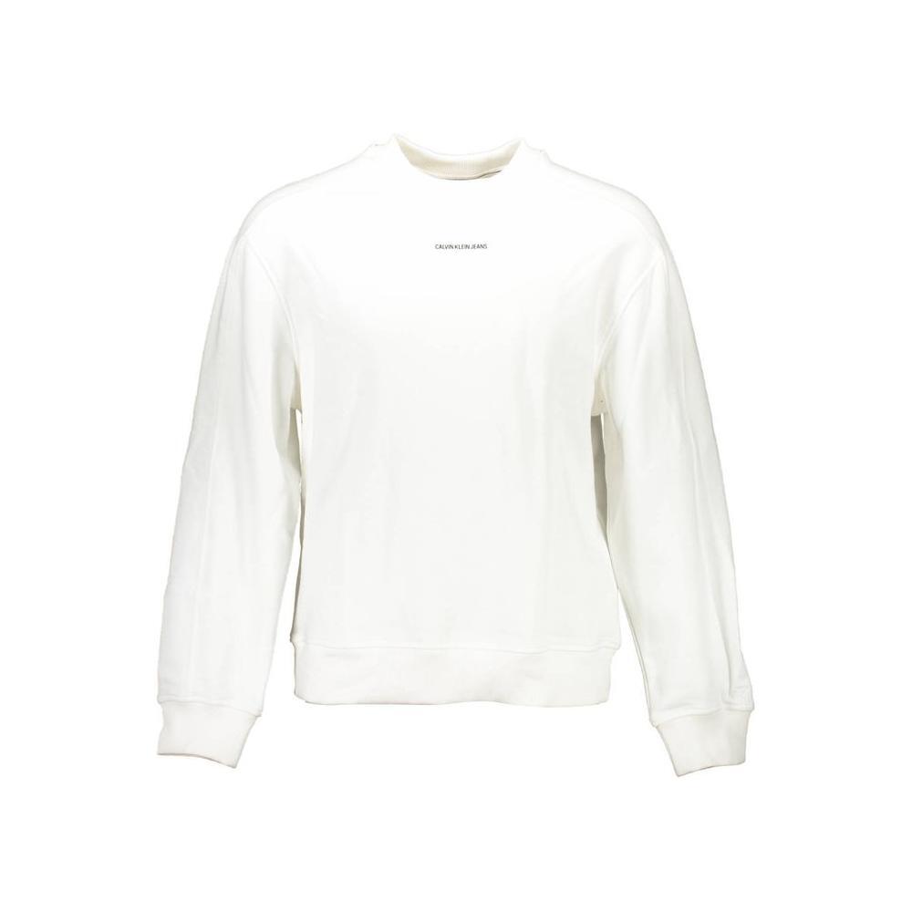 Calvin Klein White Cotton Unisex Sweatshirt CA-3593-XL