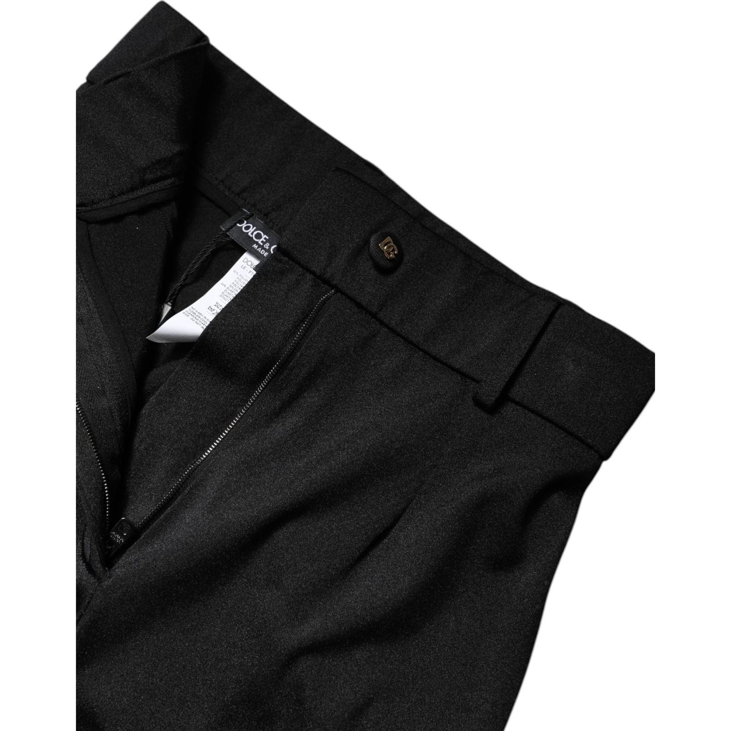Dolce & Gabbana Black Nylon High Waist Slim Fit Pants PAN76140-46