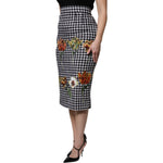 Dolce & Gabbana Multicolor Floral Print High Waist Pencil Cut Skirt SKI2084-36
