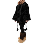 Dolce & Gabbana Black Lamb Fur Short Women Coat Jacket TSH1933-36