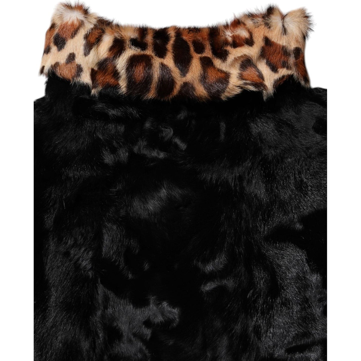 Dolce & Gabbana Black Lamb Fur Short Women Coat Jacket TSH1933-36