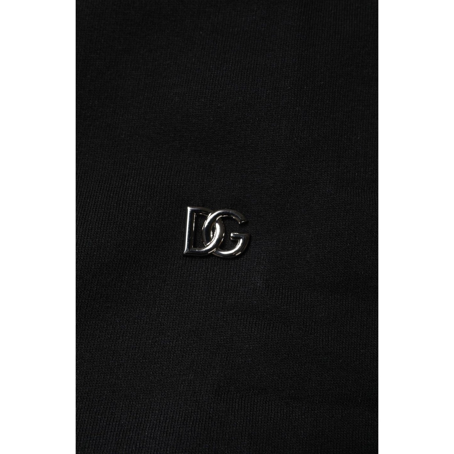 Dolce & Gabbana Black Cotton Crew Neck Sweatshirt Sweater TSH87155-38