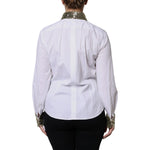 Dolce & Gabbana White Cotton Long Sleeves Sequin Shirt Top TSH90088-36