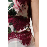 Dolce & Gabbana White Rose Print Satin Lace Tank Top Lingerie TSH90111-38