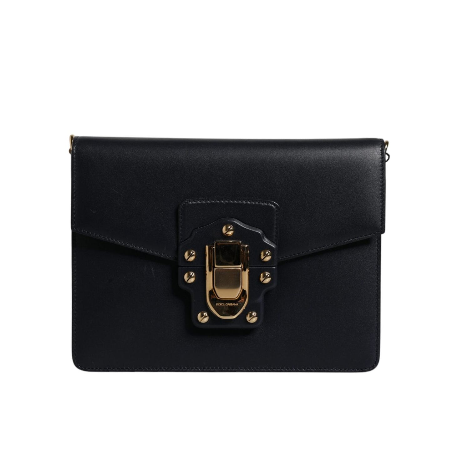 Dolce & Gabbana Black Calfskin Leather Shoulder Strap Bag