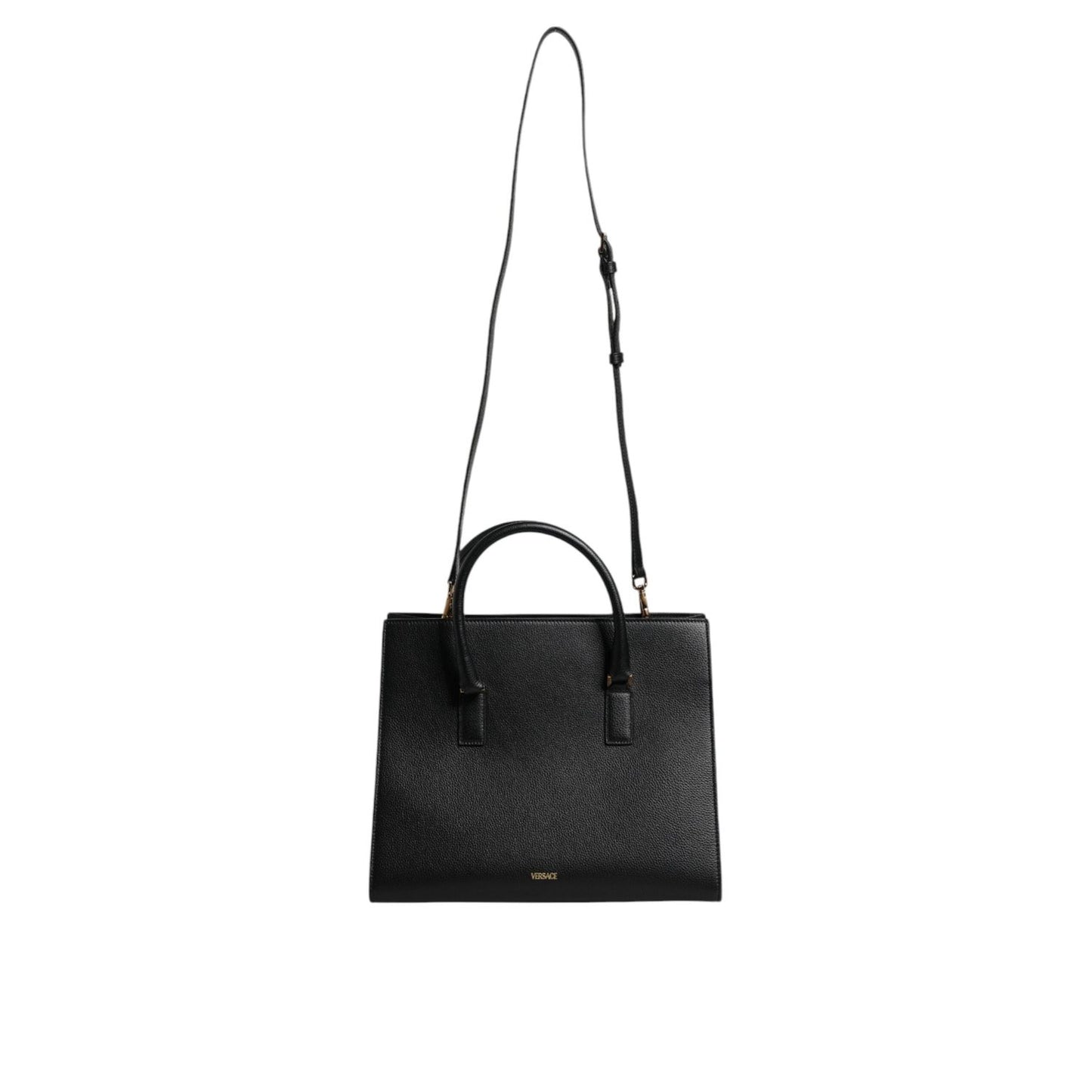 Versace Black Large Leather Top Handle Shoulder Crossbody Bag BAG4390