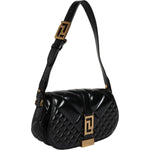 Versace Black Calf Leather Quilted Shoulder Strap Bag BAG4392