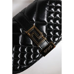 Versace Black Calf Leather Quilted Shoulder Strap Bag BAG4392