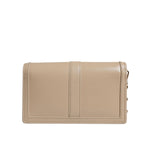 Versace Beige Gold Chain Calf Leather Wallet Crossbody Bag