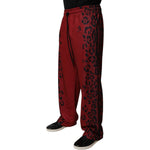 Dolce & Gabbana Red Leopard Print Polyester Men Jogger Pants PAN75017-44