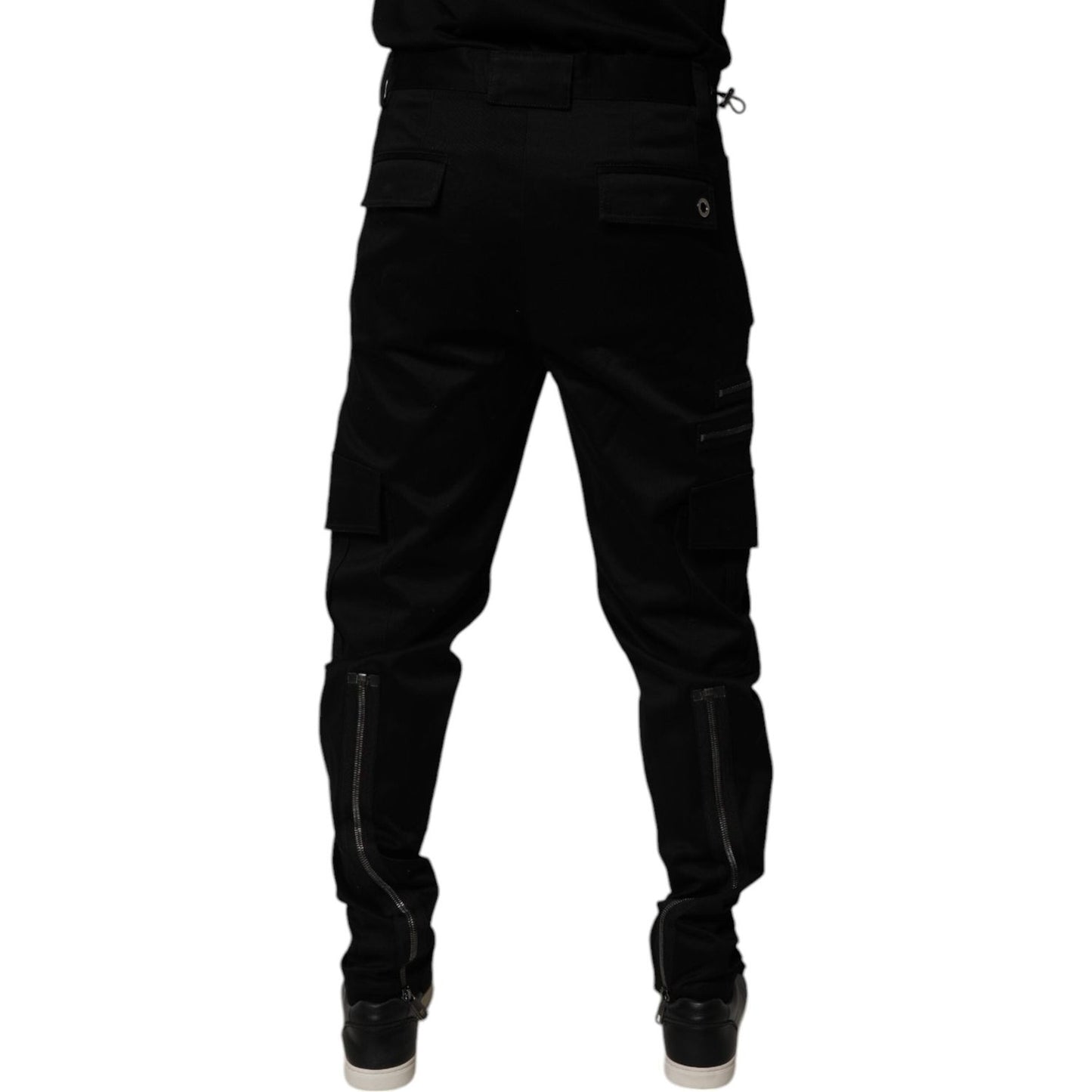 Dolce & Gabbana Black Cotton Cargo Tapered Pants PAN75135-48