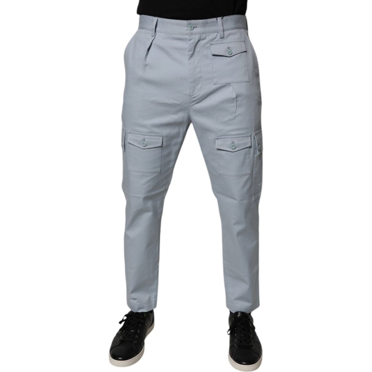 Dolce & Gabbana Light Blue Cotton Cargo Tapered Pants PAN75136-48