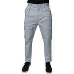 Dolce & Gabbana Light Blue Cotton Cargo Tapered Pants PAN75136-48
