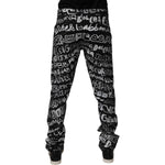 Dolce & Gabbana Black Cotton Logo Print Straight Denim Jeans PAN75137-48