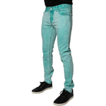 Dolce & Gabbana Green Tie Dye Cotton Skinny Men Denim Jeans PAN75142-48