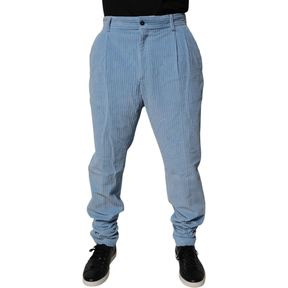 Dolce & Gabbana Light Blue Corduroy Cotton Skinny Denim Jeans PAN75155-50