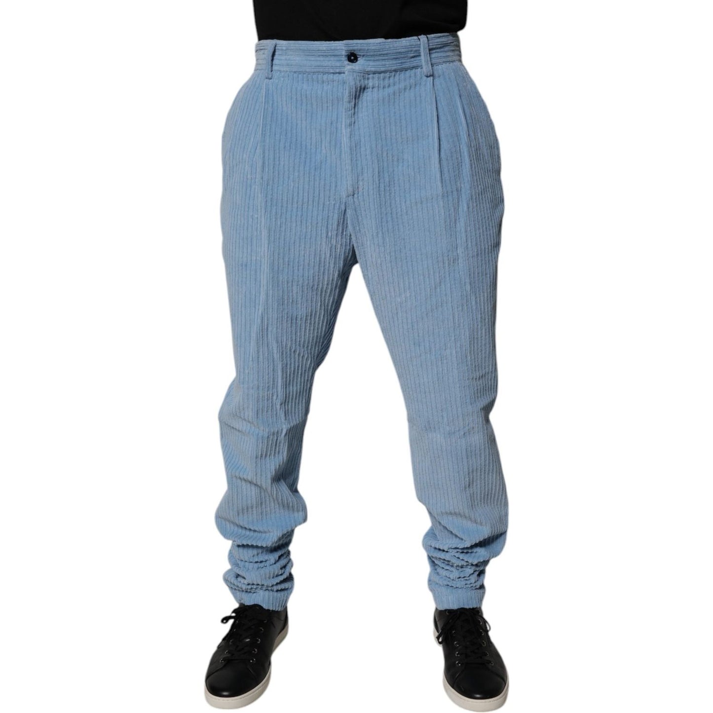 Dolce & Gabbana Light Blue Corduroy Cotton Skinny Denim Jeans PAN75155-50