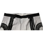 Dolce & Gabbana White Lace Trim Mid Waist Dress Formal Pants PAN75228-50
