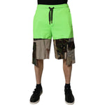 Dolce & Gabbana Green Patchwork Camouflage Men Cargo Shorts PAN75726-44