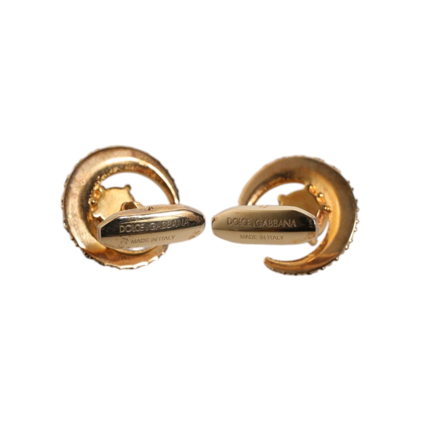Dolce & Gabbana Brass Gold Black Crystal Luna Cufflink