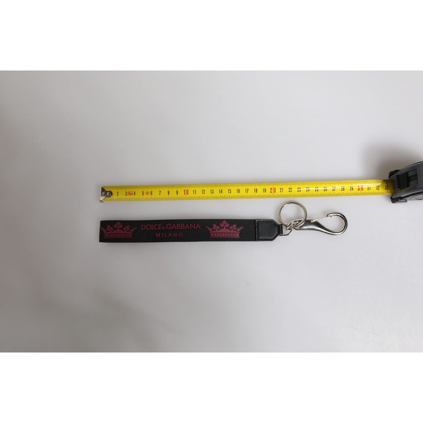 Dolce & Gabbana Black Nylon Logo DG Crown Men's Holder Keychain Keyring SMY10700