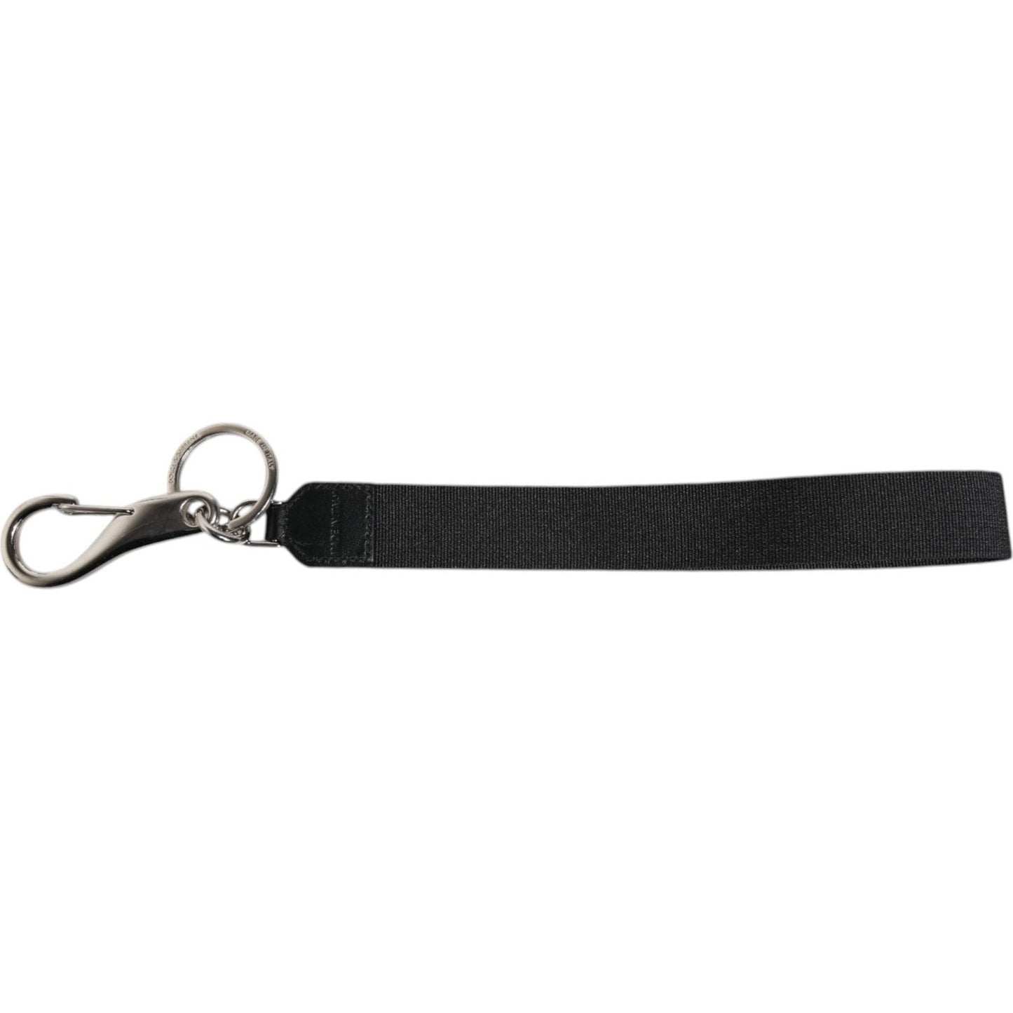 Dolce & Gabbana Black Nylon Logo DG Crown Men's Holder Keychain Keyring SMY10700