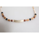 Dolce & Gabbana Black Gold Wooden Beaded Logo Pendant Necklace SMY10687