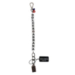 Dolce & Gabbana Silver Brass Chain Dice Logo Embellished Charm Bracelet