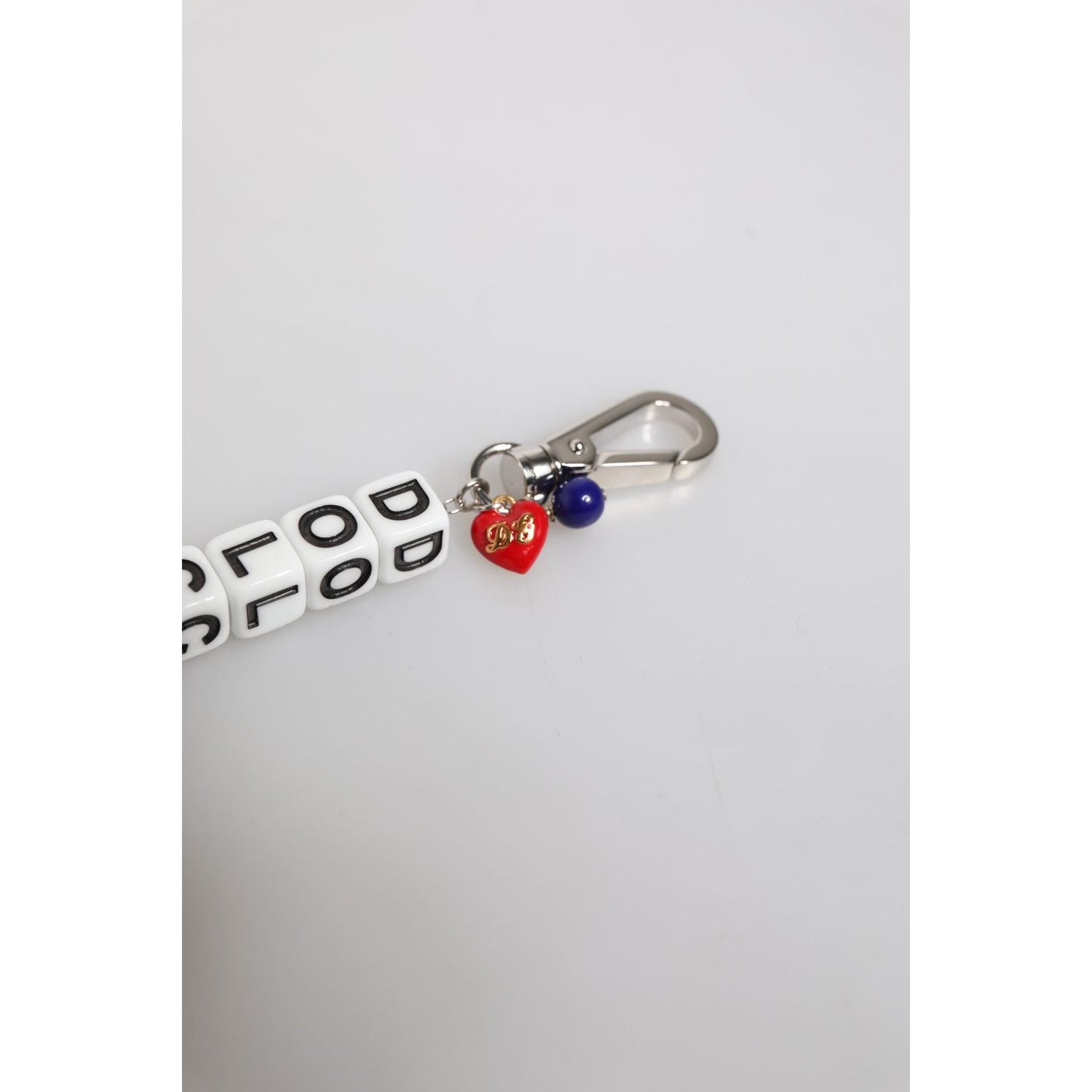 Dolce & Gabbana Silver Brass Chain Dice Logo Embellished Charm Bracelet