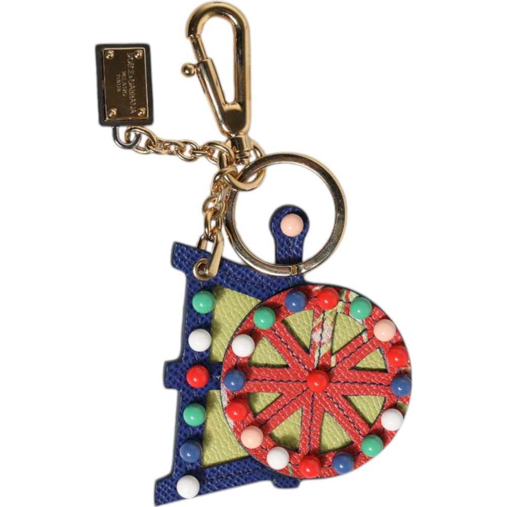 Dolce & Gabbana Multicolor Gold Tone Carretto Keychain Keyring SMY10761